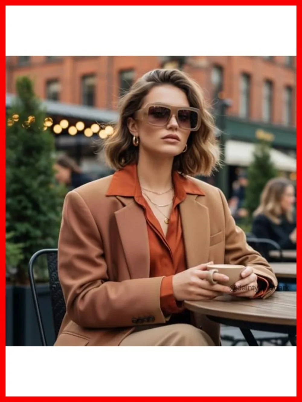 Oversized Square Sunglasses Retro UV400 Protection Metal Hinges Driving Beach